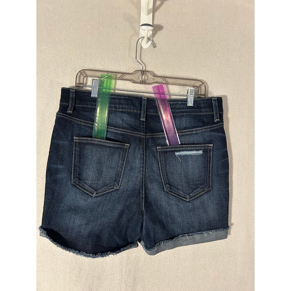 Maurices High Rise Button Fly Distressed Denim Shorts Dark Wash Women's - Picture 4 of 7